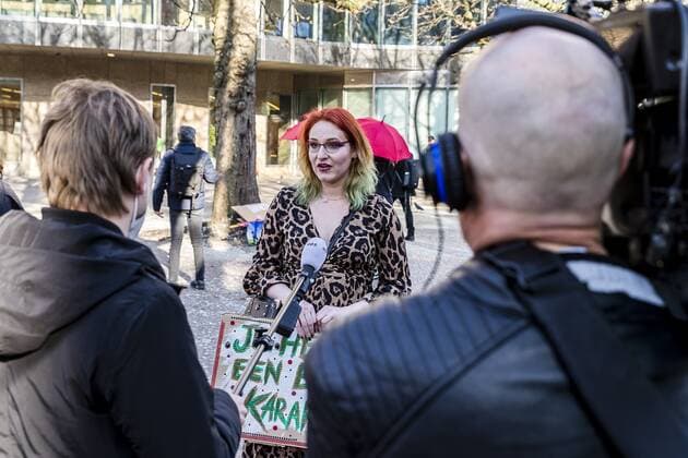 DEN HAAG - 02-03-2021, Hofplaats. Sexworkers protest against not be able to work yet. Sexwerkers protesteren omdat ze nog niet aan het werk mogen. Sexworkers protest against not be able to work  x10961412x Copyright: