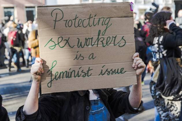 DEN HAAG - 02-03-2021, Hofplaats. Sexworkers protest against not be able to work yet. Sexwerkers protesteren omdat ze nog niet aan het werk mogen. Sexworkers protest against not be able to work  x10961416x Copyright: