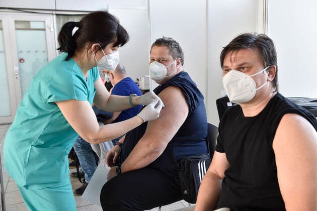 The Vaccination centre at the Brno Exhibition Grounds starts vaccinate the Svazna School teachers with Comirnaty vaccine from Pfizer BioNTech, on Tuesday, March 2nd, 2021. (CTKxPhoto VaclavxSalek) CTKPhotoP202103020837801  sal 12