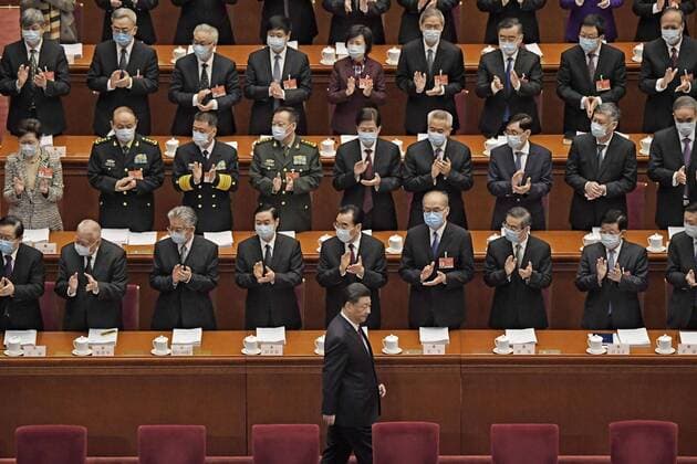 Bilder des Jahres 2021, News 03 März News Themen der Woche KW09 News Bilder des Tages China s annual parliamentary session Chinese President Xi Jinping (front, center) attends the opening ceremony of the National People s Congress at the Great Hall of the People in Beijing on March 5, 2021. 