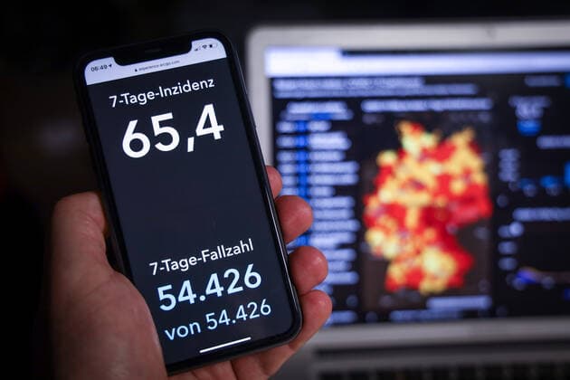 Coronavirus in Deutschland - Covid-19-Dashboard des Robert Koch-Institut 05.03.2021: Robert Koch-Institut: 7-Tage-Inzidenz 65,4. 7-Tage-Fallzahl 54.426.
