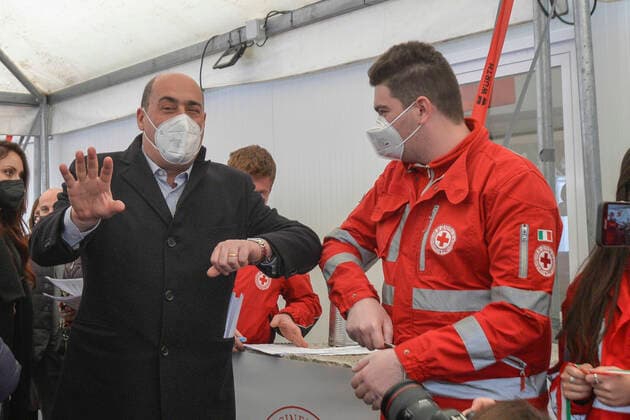 Inauguration of the new anti Covid vaccine center - 19 at Termini station in the photo Nicola Zingaretti Editorial Usage Only  Copyright: xSTEFANOxCAROFEIx xIPAx