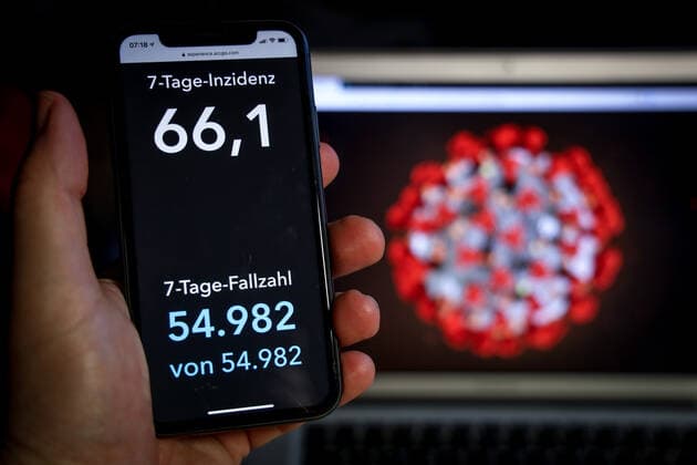 Coronavirus in Deutschland - Covid-19-Dashboard des Robert Koch-Institut 07.03.2021: Robert Koch-Institut: 7-Tage-Inzidenz 66,1. 7-Tage-Fallzahl 54.982.
