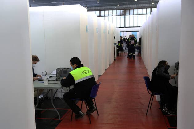 PALERMO CORONAVIRUS EMERGENCY IN THE PHOTO VACCINATIONS OF CIVIL PROTECTION VOLUNTEERS STARTED AT THE FAIR Editorial Usage Only  Copyright: xAlbertoxLoxBiancox xIPAx