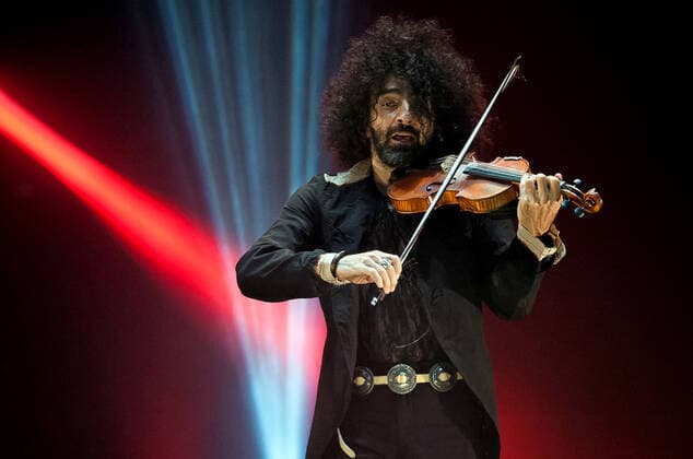 March 7, 2021, Malaga, Spain: Ara Malikian plays his violin during the performance..Armenian-Spanish violinist, Ara Malikian performs at Cervantes theatre in his new musical show Le petite garage , adapted from restrictions and safety measures caused by coronavirus pandemic. Malaga Spain - ZUMAs197 20210307_zaa_s197_126 Copyright: xJesusxMeridax