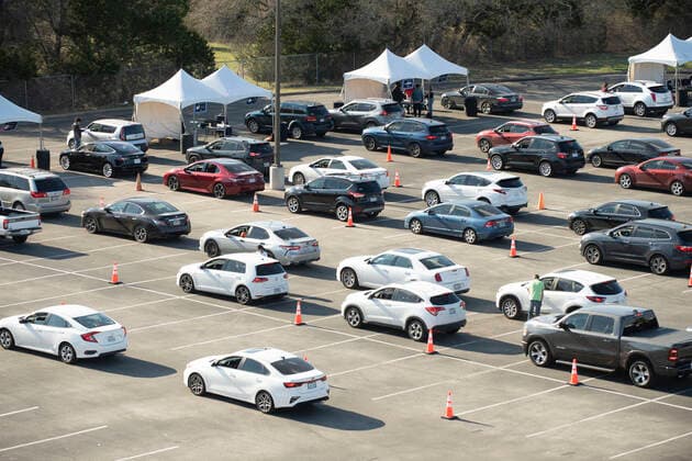 March 7, 2021, Round Rock, Texas, USA: Round Rock, TX USA March 6, 2021: Williamson County hosts a 24-hour vaccine marathon to catch up with COVID-19 vaccination schedule after last month s devastating winter storm that crippled much of Texas. The goal was to vaccinate up to 7,000 Texans with first or second Moderna doses. Round Rock USA - ZUMAd150 20210307_znp_d150_003 Copyright: xBobxDaemmrichx