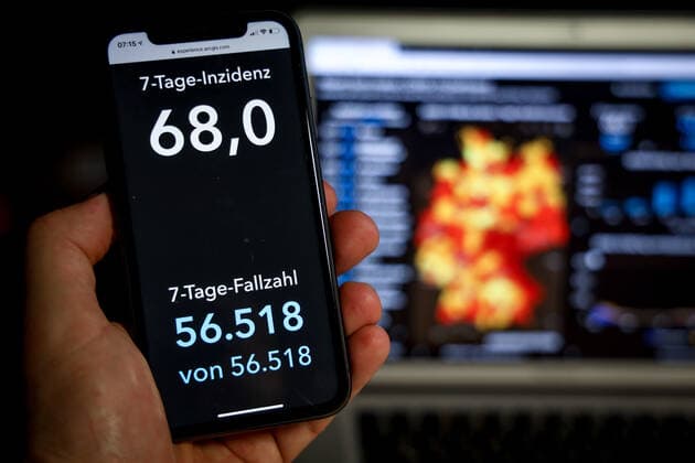 Coronavirus in Deutschland - Covid-19-Dashboard des Robert Koch-Institut 08.03.2021: Robert Koch-Institut: 7-Tage-Inzidenz 68,0. 7-Tage-Fallzahl 56.518.