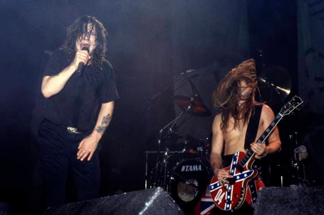 Ozzy Osbourne und Zakk Wylde live beim Great British Music Weekend 1991 in der Wembley Arena. London, 20.01.1991