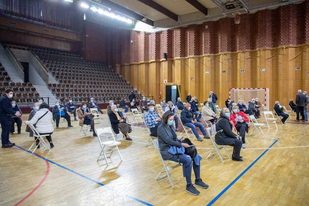 PXL_Vaccination against COVID-19 Organized vaccination against COVID-19 for priority groups started in the sports hall in Gospino polje,in Dubrovnik, Croatia,on March 8, 2021. GrgoxJelavic PIXSELL