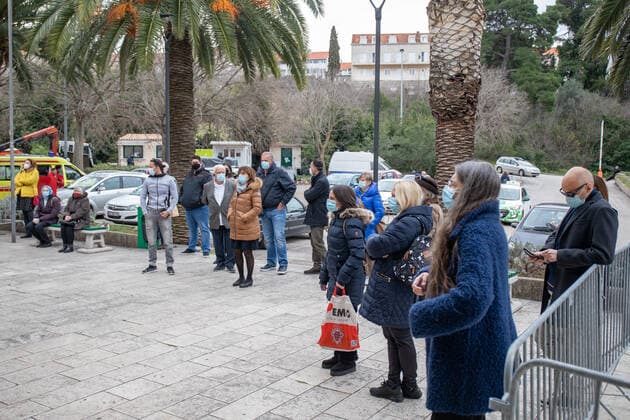 PXL_Vaccination against COVID-19 Organized vaccination against COVID-19 for priority groups started in the sports hall in Gospino polje,in Dubrovnik, Croatia,on March 8, 2021. GrgoxJelavic PIXSELL