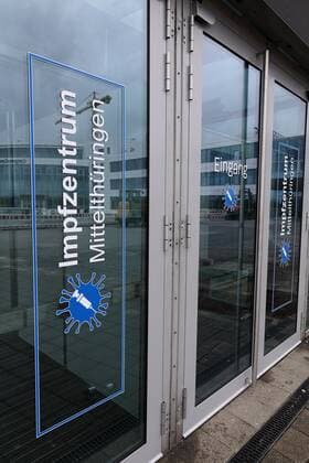 Impfzentrum Mittelthüringen 08.03.2021 , Erfurt, Messehalle, hier wird am Mittwoch, dem 10.03.2021 das Impfzentrum Mittelthüringen eröffnet