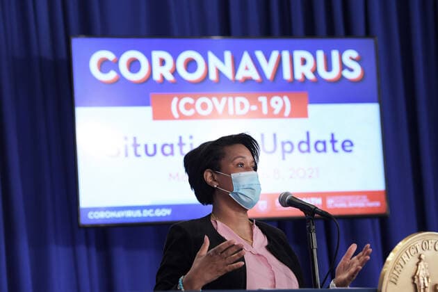 March 8, 2021, Washington, Distric of Columbia, USA: DC Mayor MURIEL BOWSER speaks during a press conference about Covid 19 Situational Updated, today on March 08, 2021 at Old Council Chambers in Washington DC, USA. Washington USA - ZUMAn298 20210308_znp_n298_009 Copyright: xLeninxNollyx