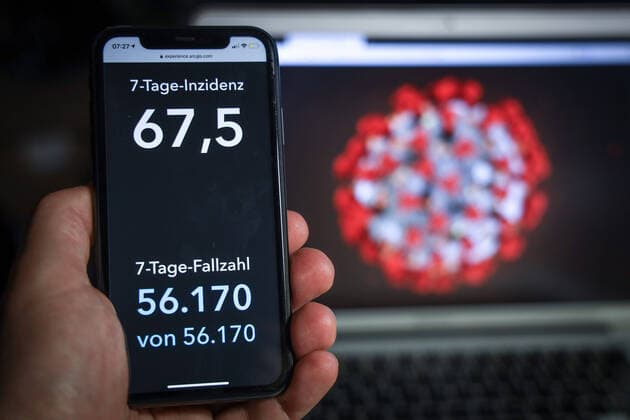 Coronavirus in Deutschland - Covid-19-Dashboard des Robert Koch-Institut 09.03.2021: Robert Koch-Institut: 7-Tage-Inzidenz 67,5. 7-Tage-Fallzahl 56.170.