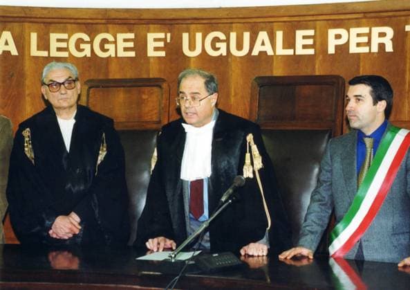 TRIAL FOR THE MURDER OF MAURIZIO GUCCI JUDGMENT WITH PRESIDENT CARNEVALI CORRADO (MILAN - 1998-11-03, Maurizio Maule) ps the photo can be used in compliance with the context in which it was taken, and without the defamatory intent of the decorum of the people represented (PHOTO REPERTORY - 2021-03-10, Maurizio Maule) p.s. la foto e utilizzabile nel rispetto del contesto in cui e stata scattata, e senza intento diffamatorio del decoro delle persone rappresentate  Copyright: xMaurizioxMaulex xIPAx xFOTOGRAMMAx