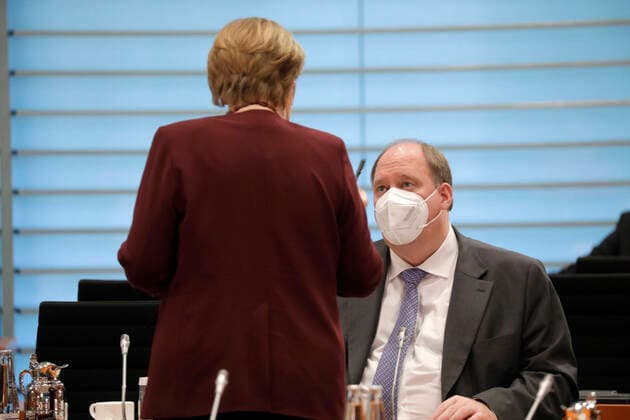 Angela Merkel, Bundeskanzlerin, CDU, Helge Braun, Chef des Bundeskanzleramtes, 133. Bundeskabinettsitzung, DEU, Berlin, 10.03.2021