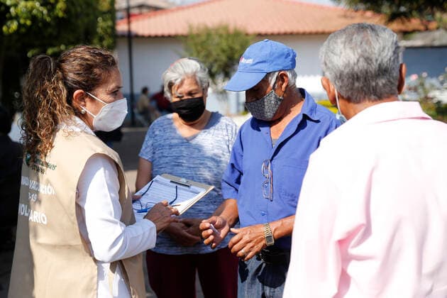 March 10, 2021, Uruapan, Michoacan, Mexico: A elderly fill out a form after receive a dose of Pfizer-BioNTech Covid-19 vaccine, during mass vaccine inside of Hermanos Lopez Rayon sports center, a designated priority vaccination center for elderly over 60 years in the Uruapan town. On March 10, 2021 in Michoacan, Mexico. Uruapan Mexico - ZUMAe321 20210310_zia_e321_006 Copyright: xCarlosxGuzmanx