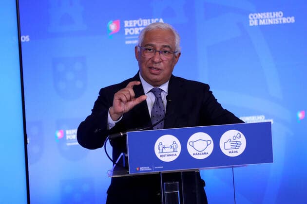 March 11, 2021, Lisbon, Portugal: Portuguese Prime Minister Antonio Costa holds a press conference to announce the plan to ease COVID-19 coronavirus restrictions at the Ajuda Palace in Lisbon, Portugal on March 11, 2021. Lisbon Portugal - ZUMAf123 20210311_zap_f123_003 Copyright: xPedroxFiuzax