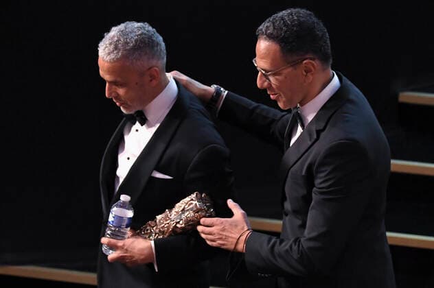 Roschdy Zem et Sami Bouajila - cesar du meilleur acteur dans un fils CELEBRITES : 46e Ceremonie des Cesar 2021 - Paris - 12 03 2021 BertrandGuay Pool PANORAMIC 