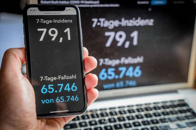 Coronavirus in Deutschland - Covid-19-Dashboard des Robert Koch-Institut 14.03.2021: Robert Koch-Institut: 7-Tage-Inzidenz 79,1. 7-Tage-Fallzahl 65.746.