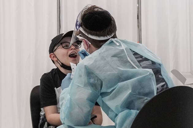 March 14, 2021, Lod, Israel: All incoming travelers at Tel AvivÃ¢â‚¬â ¢s Ben Gurion International Airport are tested for COVID-19 and home quarantine requirement is maintained as government decides to allow a daily quota of 3,000 Israelis to arrive from any destination amid decreasing infection and transmission rates and ahead of national elections for parliament scheduled for 23rd March, 2021. IsraelÃ¢â‚¬â ¢s gateways have been largely closed since 25th January, 2021 and there are estimates of tens of thousands of Israelis still stranded abroad struggling to return for the elections. Lod Israel - ZUMAa126 20210314_zap_a126_008 Copyright: xNirxAlonx