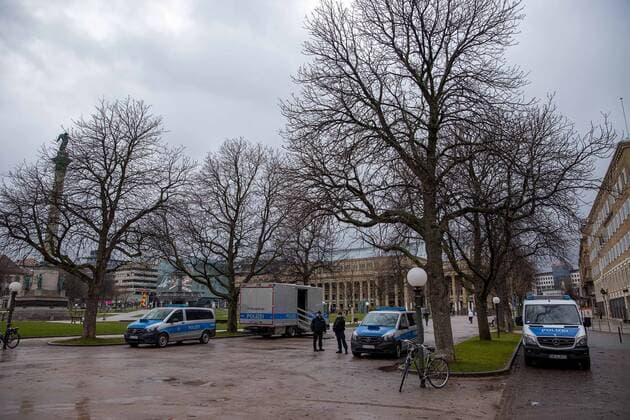 Stuttgart Themenbilder: Landtag von Baden-Wuerttemberg, Stuttgart, 14.03.2021, Themenbilder: Landtag von Baden-Wuerttemberg, Stuttgart, Polizei auf dem Stuttgarter Schlossplatz, 14.03.2021, Copyright: xEIBNER DROFITSCHx EP_ddh