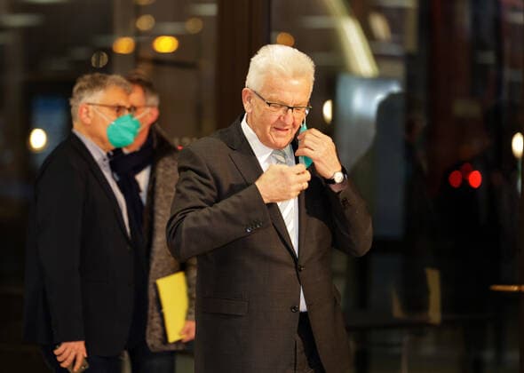 LTWBW21. Landtagswahl Baden-Württemberg. Winfried KRETSCHMANN (Grüne, Ministerpräsident). Deutschland, Baden-Württemberg, Stuttgart, 14.03.2021.