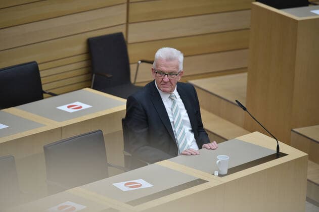 Landtagswahlen 2021 Baden Württemberg Wahlveranstaltung im Landtag von Baden-Württemberg in der Landeshauptstadt Stuttgart. LPK im Plenarsaal. Stuttgart Landtag von Baden-Württemberg Baden-Württemberg Germany Copyright: xLeifxPiechowskix