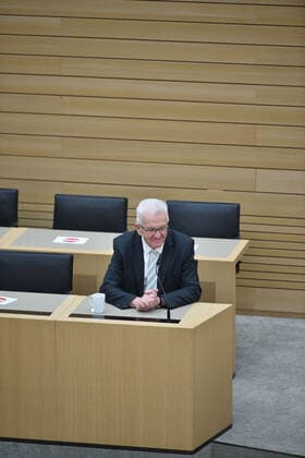 Landtagswahlen 2021 Baden Württemberg Wahlveranstaltung im Landtag von Baden-Württemberg in der Landeshauptstadt Stuttgart. LPK im Plenarsaal. Stuttgart Landtag von Baden-Württemberg Baden-Württemberg Germany Copyright: xLeifxPiechowskix