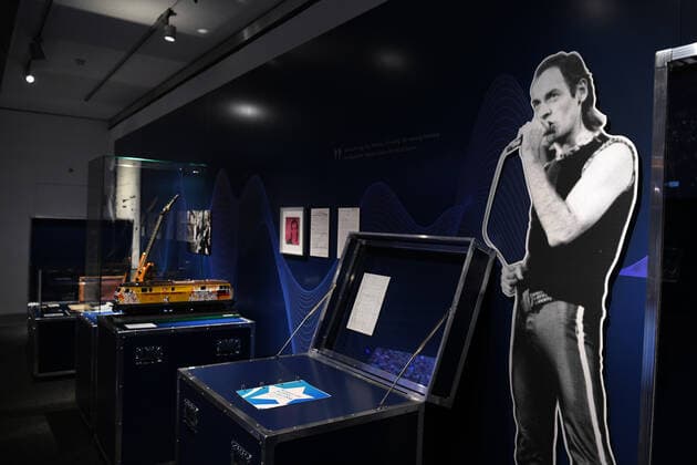 Deutschland, Bonn 15.03.2021 Ausstellung Hits & Hymnen. Klang der Zeitgeschichte im Haus der Geschichte Foto: Ein Modell des Sonderzug nach Pankow von Udo Lindenberg Ausstellung Hits & Hymnen. Klang der Zeitgeschichte im Haus der Geschichte