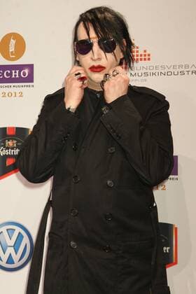 Marilyn Manson beim Echo 2012 dem Deutschen Musikpreis auf dem Roten Teppich vor der Verleihung in der Messe Berlin. Copyright: xEventpressxHerrmannx
