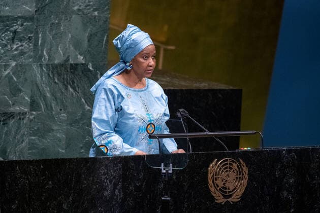 Bilder des Jahres 2021, News 03 März News Themen der Woche KW11 News Bilder des Tages (210316) -- UNITED NATIONS, March 16, 2021 -- UN undersecretary-general and executive director of UN Women, Phumzile Mlambo-Ngcuka, addresses the 65th session of the Commission on the Status of Women (CSW) at the UN headquarters in New York on March 15, 2021. ( Handout via Xinhua) UN-CSW-65TH SESSION-OPENING EskinderxDebebe UNxPhoto 