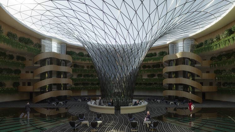 Turkish architects have designed an eco-floating hotel that generates it s energy from rotating in the ocean. Designed by Hayri Atak Architectural Design Studio (HAADS), the Eco-Floating Hotel is a project hoping to be opened in Qatar but also has the potential to be located in different areas thanks to its characteristic mobile feature. The HAADS team studied the project with various opinions and technical knowledge from many different disciplines and visions. Consultants from different fields such as ship construction engineers, ship architects played a big role in the project process. The project, which began in March 2020 and lasted 6 months, adopts the motto of minimum energy loss and zero waste as a principle according to the desig Copyright: xx 41296323 EDITORIAL USE ONLY. NOT FOR USE BY NEWSPAPERS BASED IN THE UK.