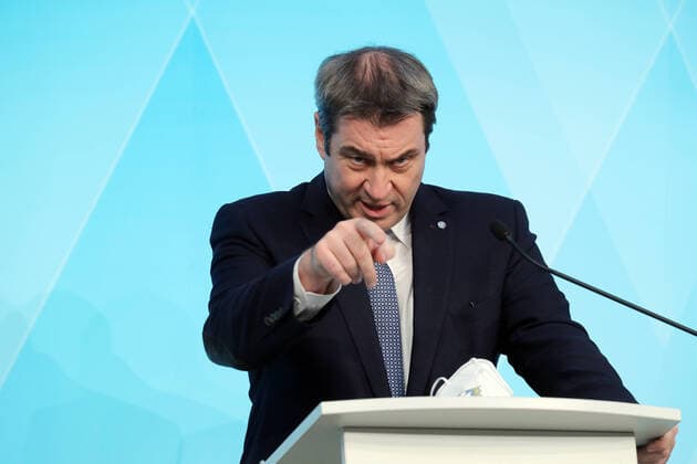 News Themen der Woche KW11 News Bilder des Tages Coronavirus in Bayern, Pressekonferenz von Markus Söder zum Thema Corona Maßnahmen ,