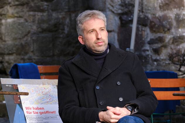 Tuebingen Boris Palmer Tuebingen wird Modellstadt für Corona-Lockerungen, 16.03.2021 Oberbuergermeister Boris Palmer sitzt in der Außengastronomie. Tuebingen, 16.03.2021 Copyright: xEibner-Pressefoto ThomasxDingesx EP_TDS