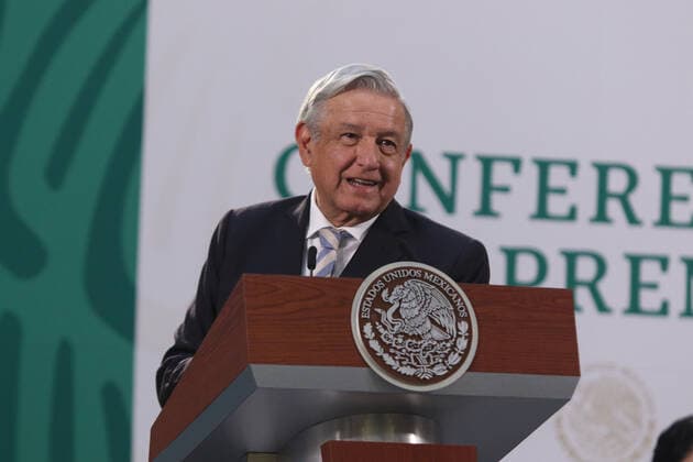 Mexico’s President Andres Manuel Lopez Obrador During A Press Conference MEXICO CITY, MEXICO - MARCH 17: Mexico’s president Andres Manuel Lopez Obrador, gestures during his daily morning briefing, to speak about apply Covid-19 vaccine to elderly in Mexico, at National Palace. on March 17, 2021 in Mexico City, Mexico. Copyright: xIsmaelxRosasx EYEPIXGROUP_IR_17032021_4984