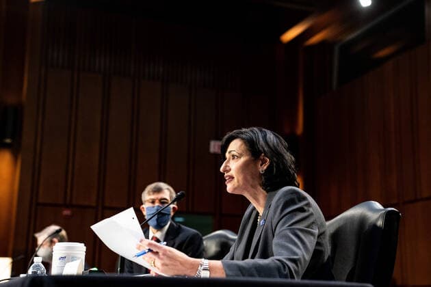 Coronavirus in den USA, Senatsanhörung in Washington Dr. Rochelle Walensky, Director for Centers for Disease Control and Prevention, speaks during a hearing with the Senate Committee on Health, Education, Labor, and Pensions on the Covid-19 response on Capitol Hill in Washington March 18th, 2021. Pool  WAX20210318997 AnnaxMoneymaker