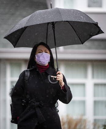 March 19, 2021, Vancouver, BC, Canada: Meng Wanzhou, chief financial officer of Huawei, leaves her home to attend a hearing at B.C. Supreme Court, in Vancouver, B.C., Friday, March 19, 2021. Vancouver Canada - ZUMAc35_ 20210319_zaf_c35_026 Copyright: xDarrylxDyckx