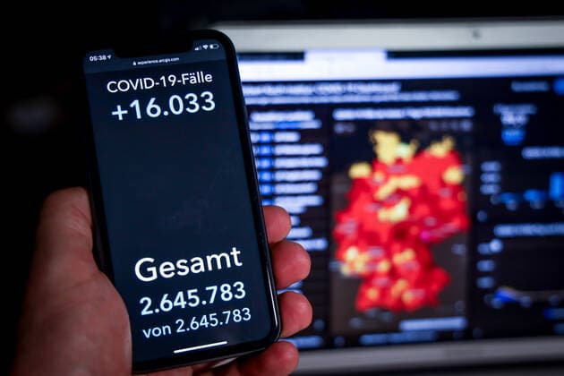 Coronavirus in Deutschland - Covid-19-Dashboard des Robert Koch-Institut 20.03.2021: Robert Koch-Institut: COVID-19-Fälle 2.645.783. Zugang um 16.033 gegenüber dem Vortag.