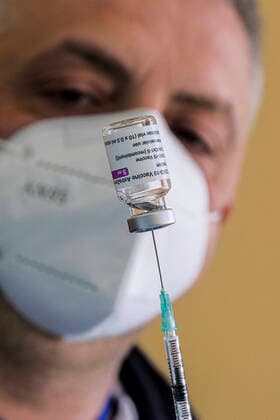 Italy: Vaccine Stazione Marittima Detail of the container containing the astrazeneca vaccine in naples on 20 march 2021, the vaccination campaign kicks off at the Stazione Marittima, a new vaccination point for the city of naples, after the EMA and AIFA stop with Astrazeneca s covid-19 vaccine File272 Copyright: xAntonioxBalascox