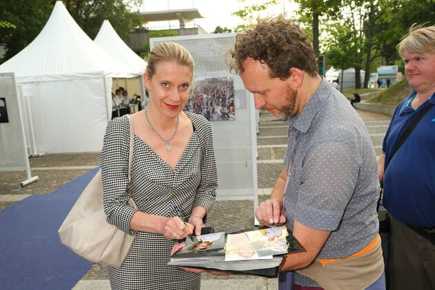 Caroline Peters beim Empfang zum Produzentenfest 2016 im Haus der Kulturen der Welt in Berlin. *** Caroline Peters at the reception for the Producers Festival 2016 at the House of World Cultures in Berlin Copyright: xEventpressxFuhrx