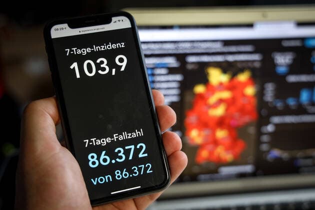 News Bilder des Tages Coronavirus in Deutschland - Covid-19-Dashboard des Robert Koch-Institut 21.03.2021: Robert Koch-Institut: 7-Tage-Inzidenz 103,9. 7-Tage-Fallzahl 86.372.
