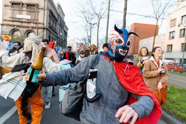 March 20, 2021, Brussels, Belgium: wild carnival and dance without masks in brussels for culture Brussels Belgium - ZUMAb331 20210320_zaf_b331_110 Copyright: xArnaudxBrianx