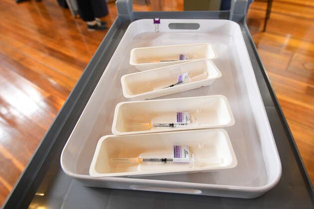 COMMUNITY COVID19 VACCINATION ROLLOUT, A generic image of AstraZeneca covid19 vaccinations inside of the Royal Exhibition Centre in Melbourne, Monday, March 22, 2021. More than six million Australians are now eligible to receive coronavirus vaccines under a new phase of the national rollout. Phase 1b of the program kicked off across the country on Monday. ( NO ARCHIVING, EDITORIAL USE ONLY, NO USE IN BOOKS WITHOUT CONSENT MELBOURNE VIC AUSTRALIA  Copyright: xJAMESxROSSx 20210322001529290604