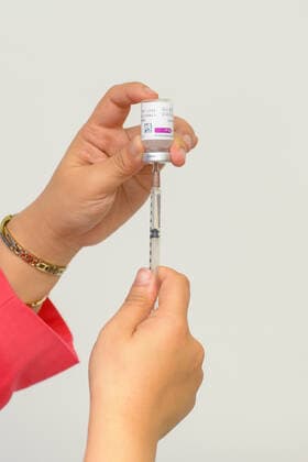 March 22, 2021, Taipei, Taiwan: A nurse prepares a dose of AstraZeneca vaccine as Taiwan begins vaccinations, at Shin Kong Wu Ho-Su Memorial Hospital in Taipei. Taipei Taiwan - ZUMAs197 20210322_zaa_s197_032 Copyright: xYin-ShanxChiangx