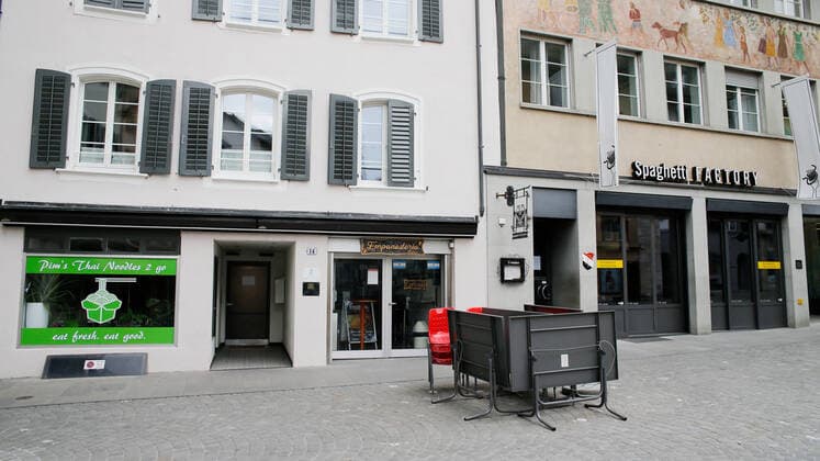 Foto Manuel Geisser 22.03.2021 Aarau : Gastrobranche 3 Restaurants nebeneinander geschlossen wegen Coronavirus Altstadt Aarau .