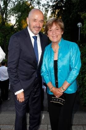 Rosi Mittermaier mit Ehemann Christian Neureuther in der Pause bei der Premiere der Richard-Wagner-Festspiele ? bei der Neuinszenierung des - Lohengrin - während der Bayreuther Festspiele 2018. 25.07.2018 *** Rosi Mittermaier with husband Christian Neureuther during intermission at the Richard Wagner Festival premiere of the new production of Lohengrin during the 2018 Bayreuth Festival 25 07 2018 Copyright: xEventpressxGolejewskix