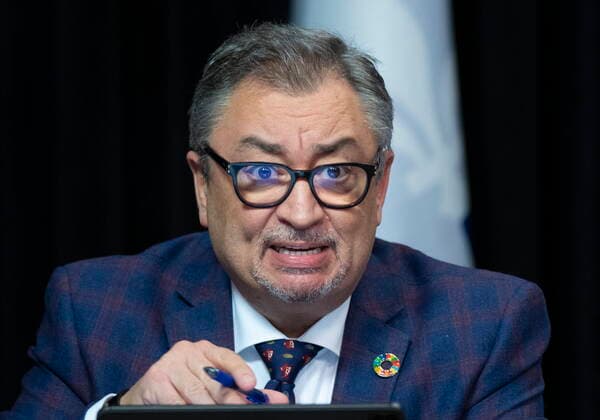 March 23, 2021, QUEBEC, PQ, Canada: Horacio Arruda, Quebec director of National Public Health responds to reporters questions during a news conference on the COVID-19 pandemic, Tuesday, March 23, 2021 at the legislature in Quebec City. QUEBEC Canada  - ZUMAc35_ 20210323_zaf_c35_029 Copyright: xJacquesxBoissinotx