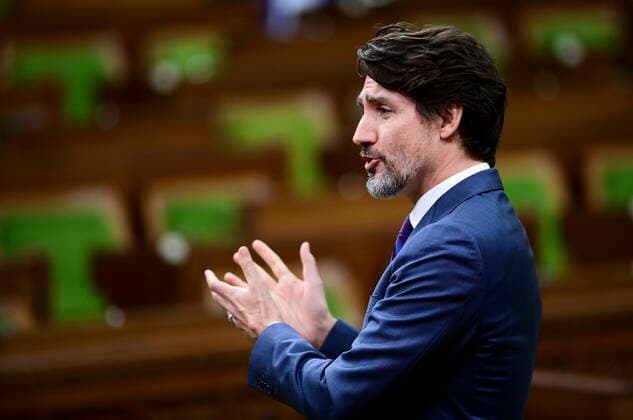 March 23, 2021, Ottawa, on, Canada: Prime Minister Justin Trudeau rises during question period in the House of Commons on Parliament Hill in Ottawa on Tuesday, March 23, 2021. Ottawa Canada  - ZUMAc35_ 20210323_zaf_c35_035 Copyright: xSeanxKilpatrickx