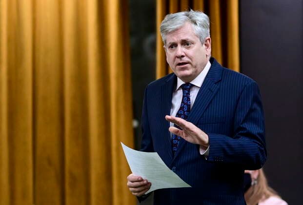March 23, 2021, Ottawa, on, Canada: NDP member of Parliament Charlie Angus rises during question period in the House of Commons on Parliament Hill in Ottawa on Tuesday, March 23, 2021. Ottawa Canada  - ZUMAc35_ 20210323_zaf_c35_053 Copyright: xSeanxKilpatrickx