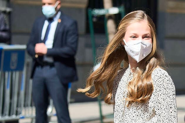 Bilder des Jahres 2021, Entertainment 03 März 24-03-2021 Spain Princess Leonor, during her 1st solo public event, visited the 30th anniversary of the Cervantes institute. Princess Leonor, 15, visited the Cervantes Institute where she will deposit the Cervantes and Spanish Constitution copies that she used to read in her two first public readings. No Spain Â  Copyright: xPPEx